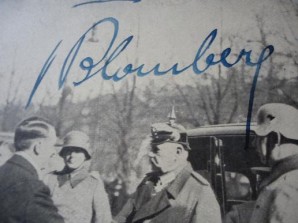 GERMAN WAR MINISTER VON BLOMBERG SIGNED PHOTO image 2