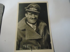 LUFTWAFFE ACE GALLAND SIGNED PHOTO image 1