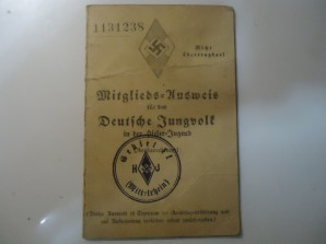 Hitler Youth ID Card 12 yr Old Boy image 1