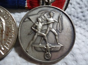 WW2 GERMAN MEDAL BAR TWO MEDAL SET image 5