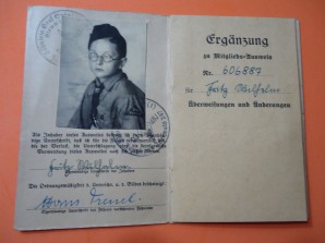 HITLER YOUTH MEMBER CARD 11 YR OLD BOY image 3