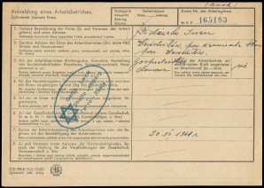 1942 LWOW GHETTO REGISTRATION FORM image 1