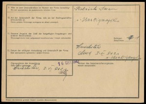 1942 LWOW GHETTO REGISTRATION FORM image 2