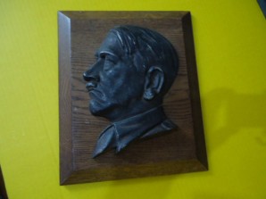 Adolf Hitler Profile on Oak Plaque image 1