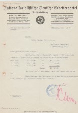 Reichsschatzmeister (SS) FRANZ SCHWARZ Letter image 1