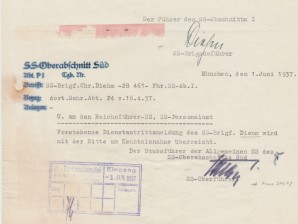 SS Letter Signed C.DIEHM & F.JAEGY (RARE) image 2