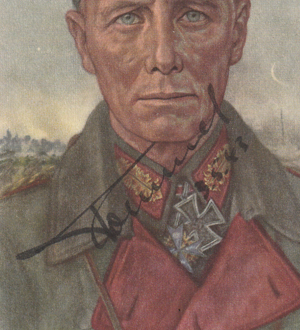 Fm Erwin Rommel Signed Card Sjs Militaria
