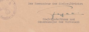 SS HERMANN FEGELEIN SIGNED DOCUMENT image 2