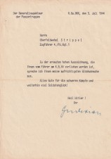 GENERAL HEINZ GURDERIAN SIGNED DOCUMENT image 1