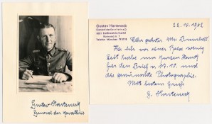 GENERAL GUSTAV HARTENECK LETTER & PHOTO image 1