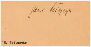 HANS FRITZSCH SIGNED CARD 1945 image 1