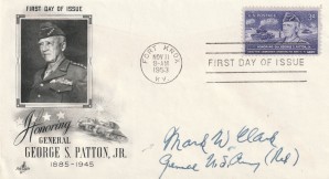 PATTON FIRST DAY COVER, SIGNED BY GEN. M.CLARK image 1