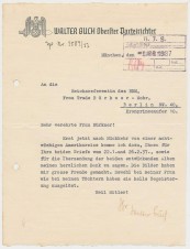 CHIEF JUDGE NSDAP WALTER BUCH LETTER image 1