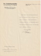 ADMIRAL RAIDER SIGNED LETTER 1937 image 1