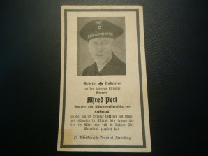 German Death Card Kriegsmarine 18 Yr old image 1