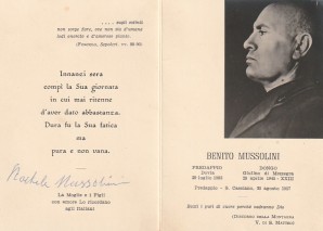 BENITO MUSSOLINI DEATH CARD image 1