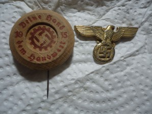 RAD WOOD BADGE AND POLITICAL EAGLE image 1