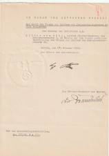 ADOLF HITLER & VON BRAUCHITSCH SIGNED LETTER image 1