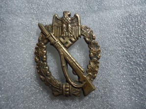 WAFFEN SS INFANTRY ASSAULT BADGE STAMPED BRONZE Infanterie-Sturmabzeichen image 1