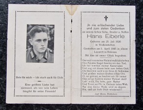 German Death Card Berlin 1945 image 1