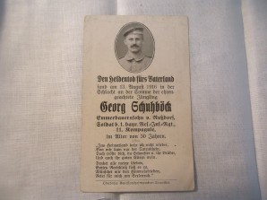 German Death Card SOMME 1916 image 1