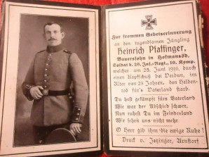 WW1 German Death Card VERDUN image 1