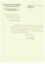 FIELD MARSHAL ERHARD MILCH SIGNED LETTER 1937 image 1