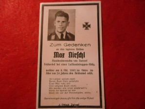 WW2 German Death Card Luftwaffe Ground troop image 1