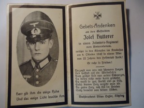 German Death Card Kaukasus 1942 image 1