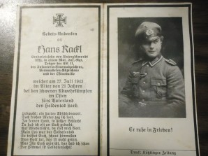 German Death Card – Decorated Soldier image 1