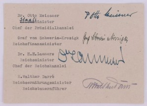 Third Reich Ministers Autographs image 1