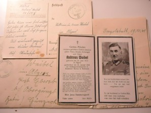 German Death Card Plus two feldpost letters image 1