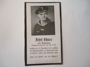 German Death Card U Boat U 322 (RARE) image 1