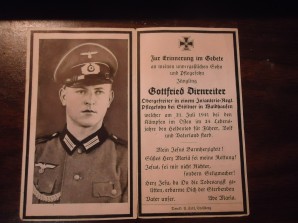 WW2 German Death Card Inf Rgt image 1