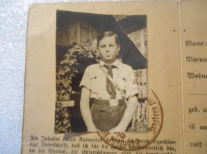 Hitler Youth Member Card 13 yr Old Boy image 3