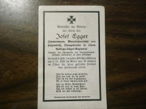 WW2 German Death Card Geg/Jag image 2