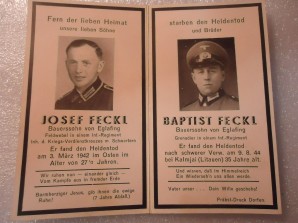 WW2 German Death Card Two Brothers image 1