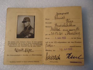 Hitler Youth Member Card – RAD Band Photo image 2