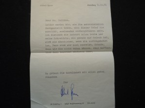 Albert Speer Autograph-Signed letter 1971 image 1