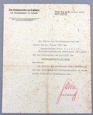 HERMANN GOERING SIGNED LETTER/ 1938 image 1