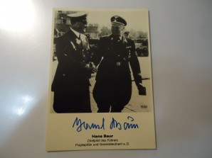 HANS BAUR AUTOGRAPH ON PHOTO image 1