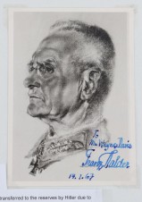 GENERAL FRANZ HALDER SIGNED PHOTO 1967 image 1