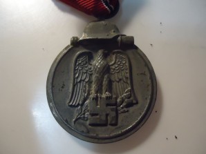 RUSSIAN FRONT MEDAL MARKED 55 PAINTED image 2