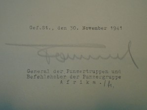 ERWIN ROMMEL Signed Document 1941 image 4