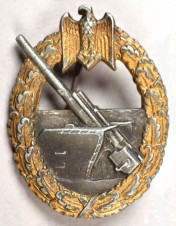 GERMAN COAST ARTILLERY BADGE MARKED FLL 43 image 1